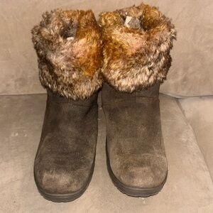 Minnetonka Double Fringe Side Zip Ankle Boots Size 10